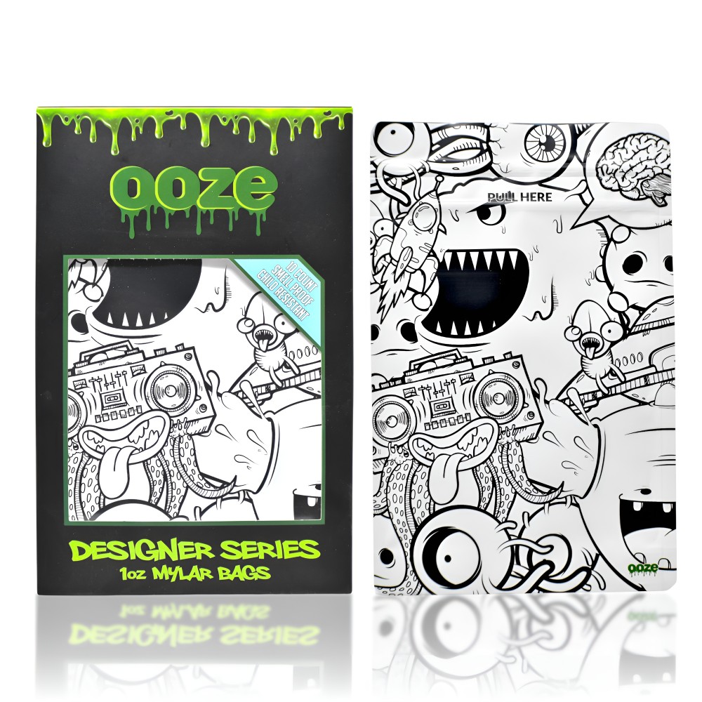 Ooze Monsterous Designer Series 1oz Mylar Bags - 10 Pack Ooze Monsterous 1oz Mylar Baggies – Designer Series – 10ct Pack