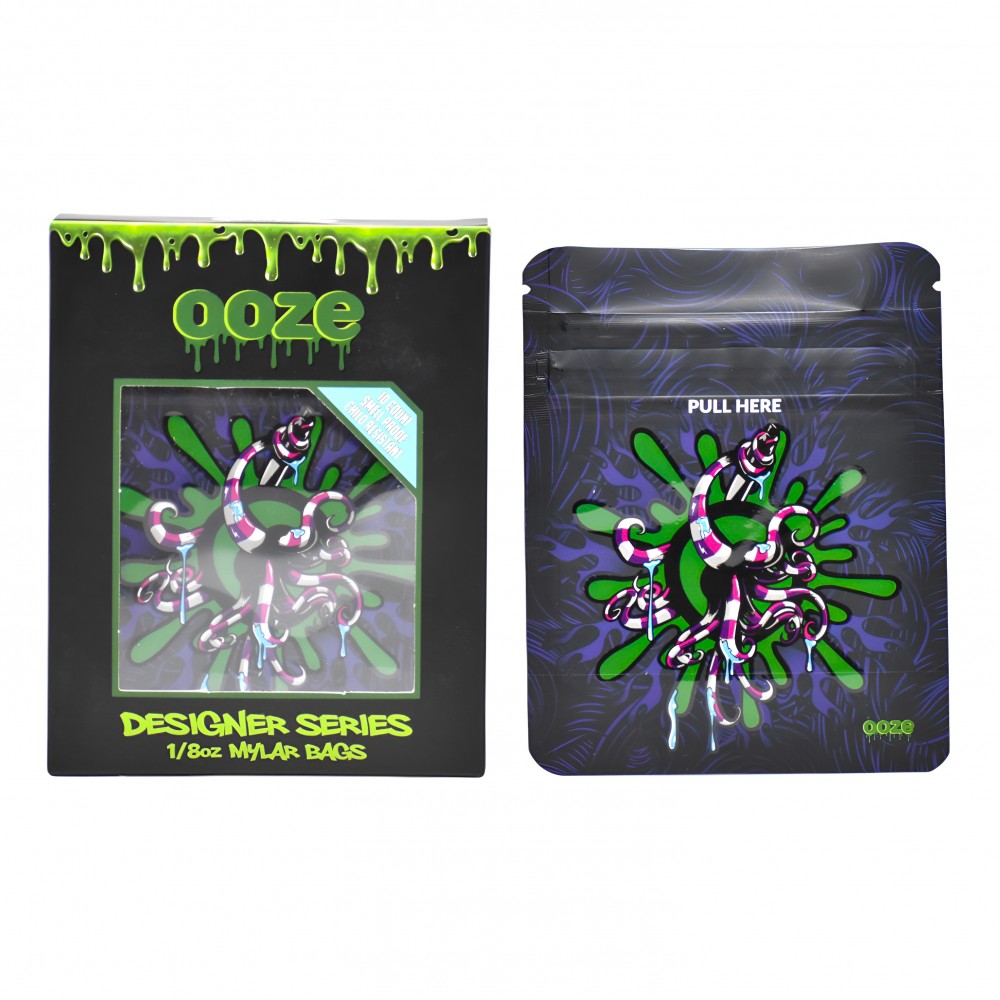 Ooze Octo 1/8oz Designer Mylar Baggies – 10ct Pack Assorted