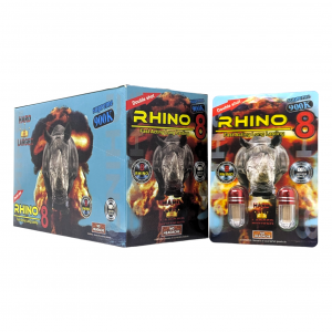 Rhino 8 Double Shot  Male Sexual Enhancement Capsules (2pk/24ct Display)