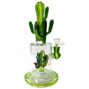 10" TATAOO Glass Scorpion on Cactus Perc Straight Water Pipe Rig - [C17G]