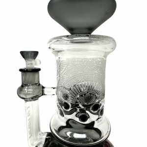 TATAOO Glass - 14" Sand Blasted Mandala Effect Sprinkler Shower Head Water Pipe - [C315BK]