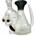 TATAOO Glass - 12" Sand Blasted 3-Horn & 3-Eye Devil Face Shower Head Water Pipe - [C327]