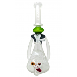 TATAOO Glass - 12" Sand Blasted 3-Horn & 3-Eye Devil Face Shower Head Water Pipe - [C327]