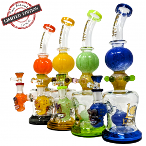 Lookah - 12" Pumpkin Art W/ Pumpkin Matrix Perc Water Pipe - [C330]