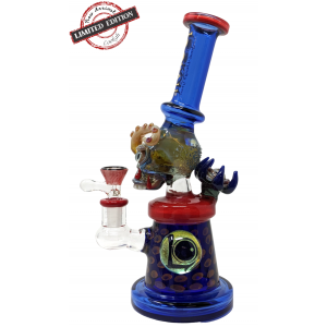 Lookah - 10.5" Spooky Face Water Pipe - [C331]