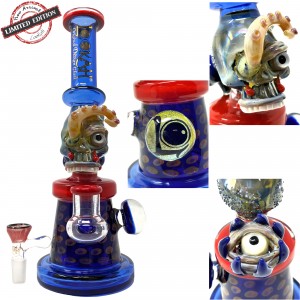 Lookah - 10.5" Spooky Face Water Pipe - [C331]