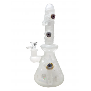 11" BIIGO Glass By Lookah Sand Blasted Monster Eye Matrix Perc Beaker Water Pipe - [GT031]