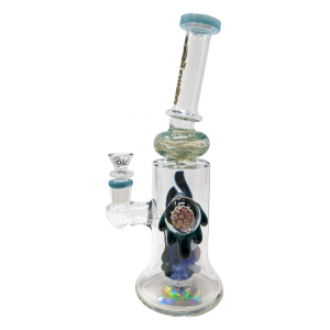 11.5" BIIGO Glass Bent Neck With Monster Eye Perc Water Pipe By Lookah - Blue [ GT043]