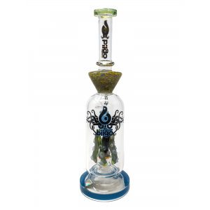 13.5" BIIGO Glass By Lookah Octopus Tentacle Perc Straight Water Pipe Rig (Blue) - [GT046]