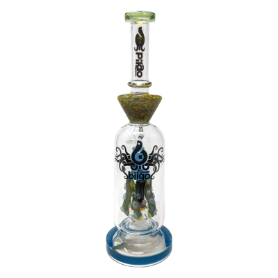 13.5" BIIGO Glass By Lookah Octopus Tentacle Perc Straight Water Pipe Rig (Blue) - [GT046]