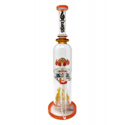 BIIGO Glass By Lookah - 15.5" Duo CreepGaze & TentaFun Perc Water Pipe - Orange  [GT057]