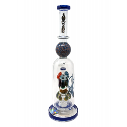 13.5" BIIGO Glass By Lookah Spiked Mushroom Perc Straight Water Pipe Rig (Blue) - [GT058]