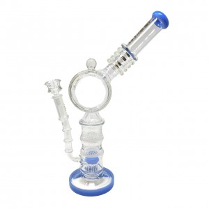 15" Lookah Donut Double Honeycomb & Upside Down Tree Perc Water Pipe - [LO027]