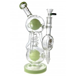 Lookah Glass - 12.5" Double Ball Chamber Recycler Water Pipe [WPC730]