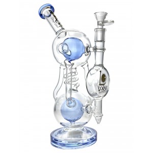 Lookah Glass - 12.5" Double Ball Chamber Recycler Water Pipe [WPC730]