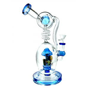 Lookah Glass - 12" Mushroom Valley Glass Water Pipe - [WPC741] 