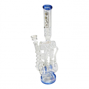 17.5" Lookah Double Spiral Coil & Double Drum Perc Recycler Water Pipe - [WPC758]