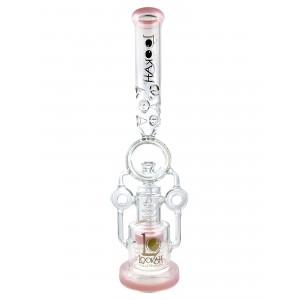 Lookah Glass - 21" Donut Chambers Multi Perc Water Pipe - [WPC760]