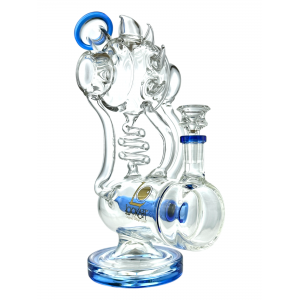 Lookah Glass - 11.5" Multi Spike Spiral Inline Perc Recycler Water Pipe - [WPC762]