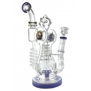 Lookah Glass - 13" ColorT Spike Ball Multi Perc Water Pipe 14F [WPC767]