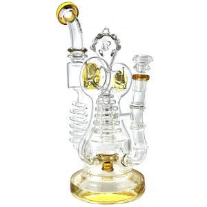Lookah Glass - 13" ColorT Spike Ball Multi Perc Water Pipe 14F [WPC767]