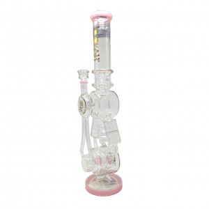 20" Lookah Spiral Barrel Double Chamber With Multi Honeycomb Perc Recycler Water Pipe - [WPC770]