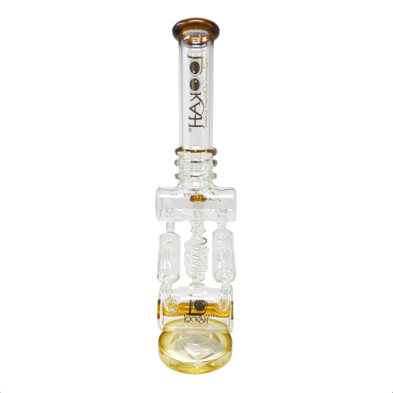16.5" Lookah Spiral Double Barrel Chamber Inline With Multi Honeycomb Perc Water Pipe - [WPC772]