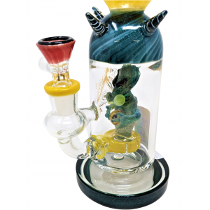 12" TATAOO Glass Alien Perc Glass Perc Water Pipe [C45]