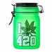 Frosted Airtight Stash Jar with Secure Clamp Lid - Design 3 - Elegant and Secure Herb Storage