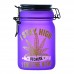 Frosted Airtight Stash Jar with Secure Clamp Lid - Design 3 - Elegant and Secure Herb Storage