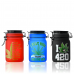 Frosted Airtight Stash Jar with Secure Clamp Lid - Design 3 - Elegant and Secure Herb Storage