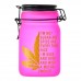 Frosted Airtight Stash Jar with Secure Clamp Lid - Design 3 - Elegant and Secure Herb Storage