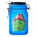 Frosted Airtight Stash Jar with Secure Clamp Lid - Design 4 - Stylish and Secure Storage Jar