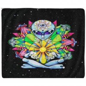 Fleece Throw Winter Blanket 60 x 50" inches - Alien Yoga Design