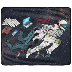 Fleece Throw Winter Blanket 60 x 50" inches - Astronaut Design