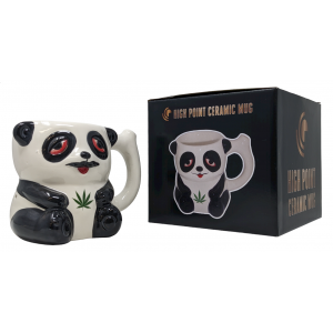 High Point Ceramic Stoned Panda Mug Hand Pipe - [MYX16-21]