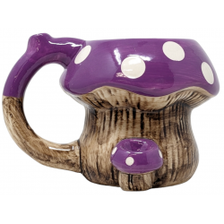 High Point Ceramic Purple Mushroom Mug Hand Pipe - [PM020]