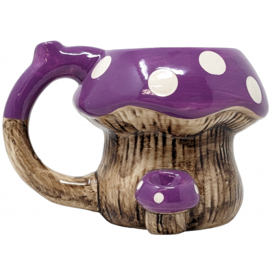 High Point Ceramic Purple Mushroom Mug Hand Pipe - [PM020]