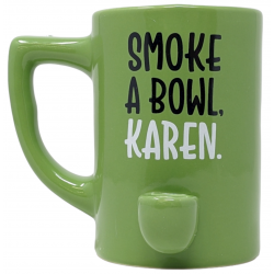 High Point Ceramic Green Smoke a Bowl Karen Mug Hand Pipe - [PM039]