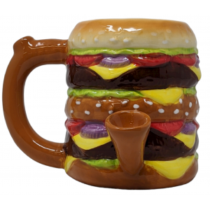 High Point Ceramic Hamburger Mug Hand Pipe - [PM061]