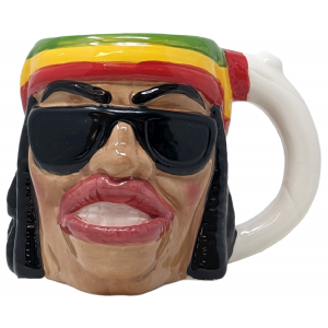 High Point Ceramic Rasta Man Mug Hand Pipe - [PM066]