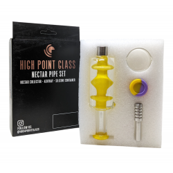 High Point Glass Nectar Collector Set Glycerin Filled W/ Glitter Perc - [HPG112]