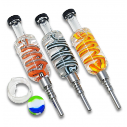High Point Glass Nectar Collector Set Glycerin Filled W/ Coil Perc - [HPG111]