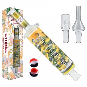 7.5" Syringe 2 in 1 Bubbler & Nectar Collector - Mix Designs - [SYR-001]