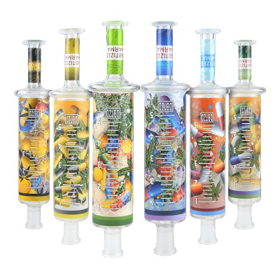 7.5" Syringe 2 in 1 Bubbler & Nectar Collector - Mix Designs - [SYR-001]