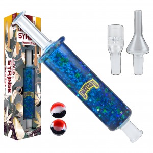 7.5" Liquid Syringe 2 in 1 Bubbler & Nectar Collector - Mix Designs - [SYR-002]