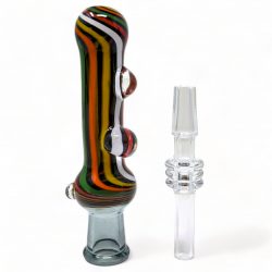 3.5" Chroma Strokes R4 Work Nectar Collector W/ Quartz Tip - [D-1414]