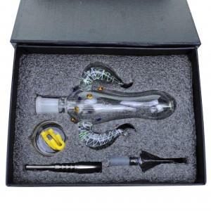 Double Horn Nectar Collector Set with Titanium Tip & Quartz Tip - [GW9754]