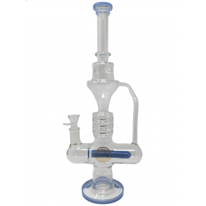 18" On Point Glass Inline Perc Recycler Water Pipe [JD859] 