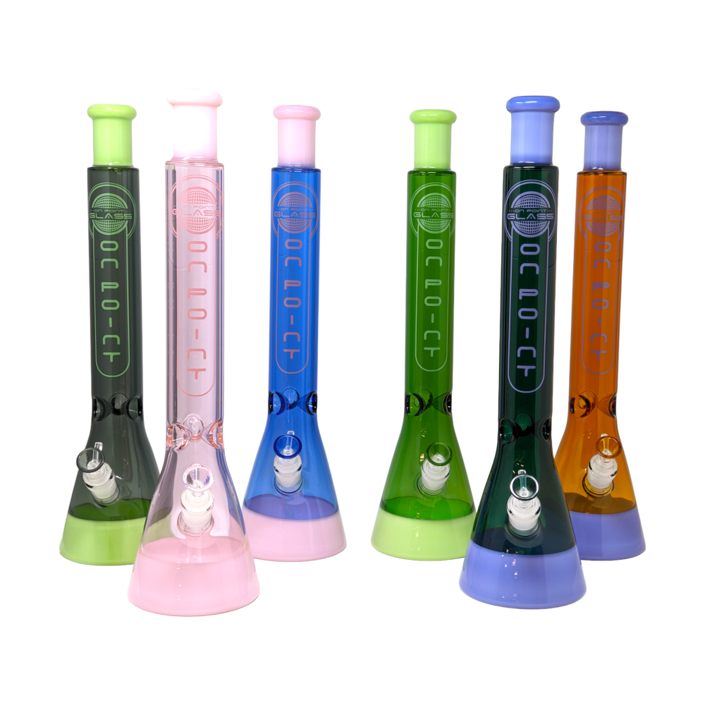 18" On Point Glass Slyme Dual Color Beaker Water Pipe - [2021J18]